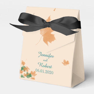 Caja Para Regalos Naranja Aqua Maple Leaf Box Favor