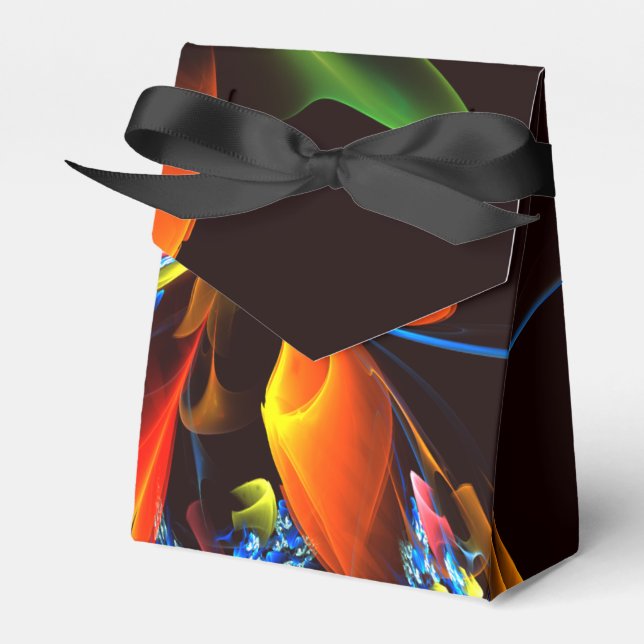 Caja Para Regalos Naranja azul Floral Moderno Resumen Patrón de arte (Front Side)