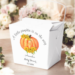Caja Para Regalos Naranja Baby Shower Calabaza caída blanco