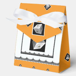 Caja Para Regalos Naranja blanco del cubo de la pirámide