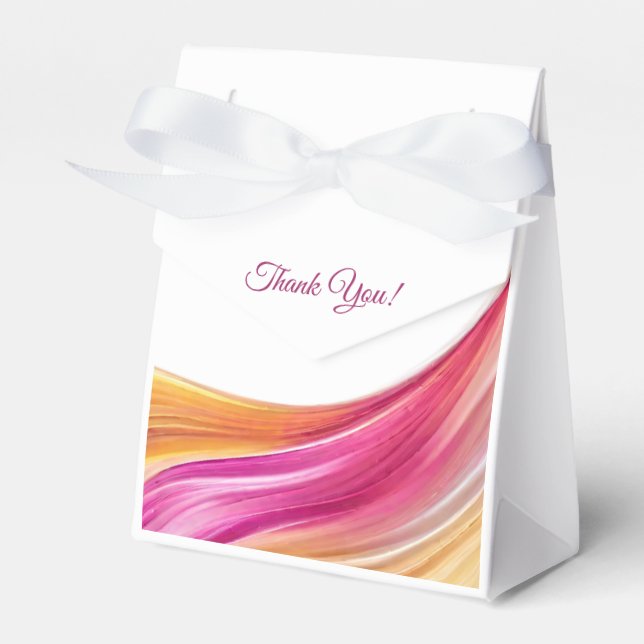 Caja Para Regalos Naranja Boda-rosa moderno Amarillo- (Front Side)