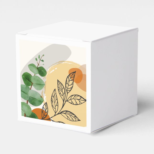 Caja Para Regalos Naranja Botánico Boho Green (Costado Anverso)