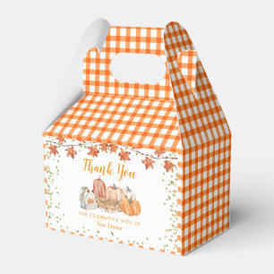 Caja Para Regalos Naranja Calabaza de otoño Parche de fiesta de cump