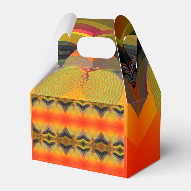 Caja Para Regalos Naranja caleidoscópica (Front Side)