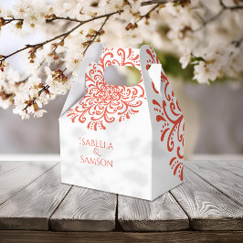 Caja Para Regalos Naranja caprichoso Boda Red Flourier