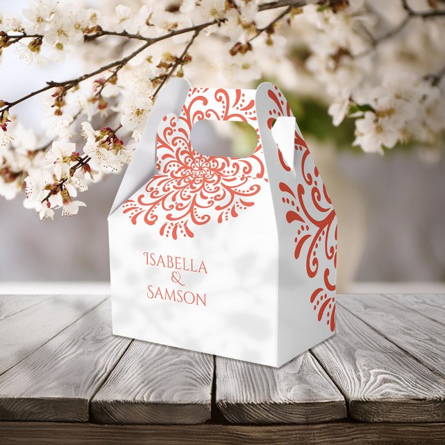 Caja Para Regalos Naranja caprichoso Boda Red Flourier (Subido por el creador)