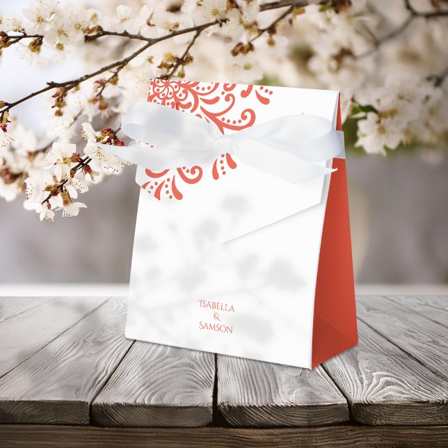 Caja Para Regalos Naranja caprichoso Boda Red Flourier (Subido por el creador)