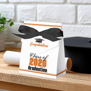 Caja Para Regalos Naranja Chic Negro Clase de 2026 Graduación Person