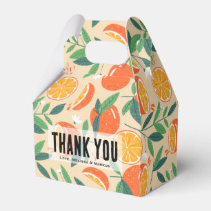 Caja Para Regalos Naranja Citrus Fruit Retro Pattern Gracias