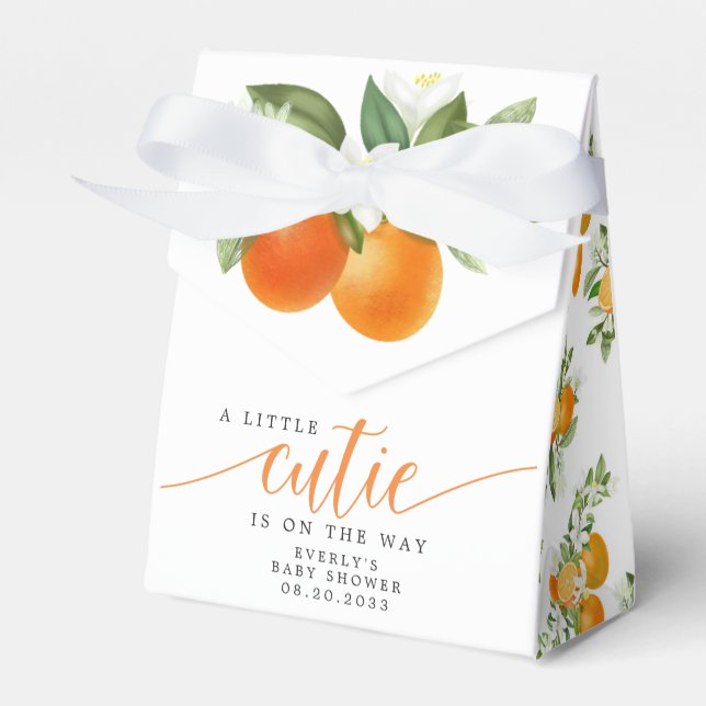 Caja Para Regalos Naranja Citrus Little Cutie En El Camino De Baby S (Front Side)
