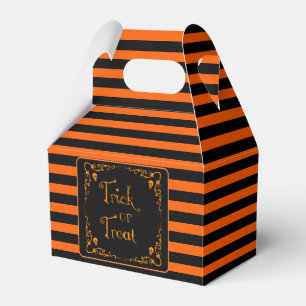Caja Para Regalos Naranja de calabaza de Halloween y Trick negro o