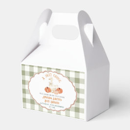 Caja Para Regalos Naranja de calabaza Gingham Silly Goose Baby Showe