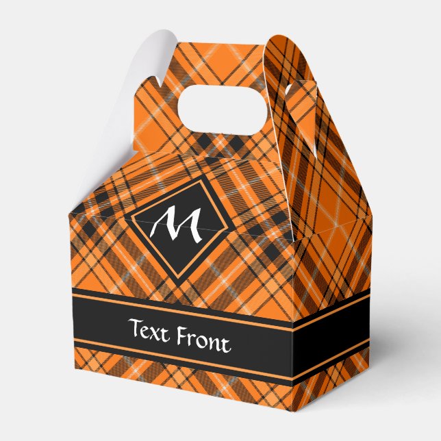 Caja Para Regalos Naranja de Halloween Tartan (Front Side)