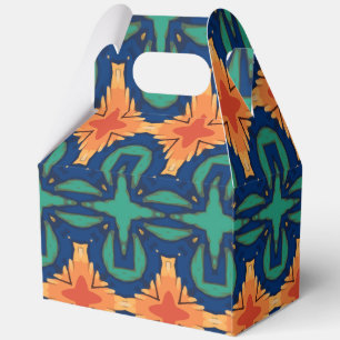 Caja Para Regalos Naranja de la marina floral azafrán y verde