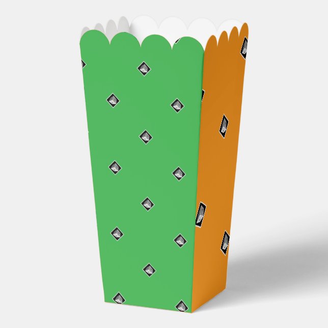 Caja Para Regalos Naranja de repetición de cubo piramidal + verde (Anverso)