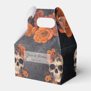 Caja Para Regalos Naranja Flores simple Elegante