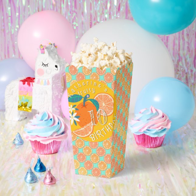 Caja Para Regalos Naranja Fruity Birthday Blue (Fiesta)