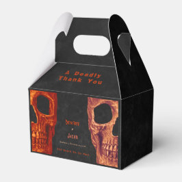 Caja Para Regalos Naranja gótico de media calavera Boda negro de Hal