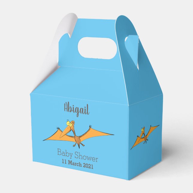Caja Para Regalos Naranja lindo y gracioso personalizado pterodáctil (Front Side)