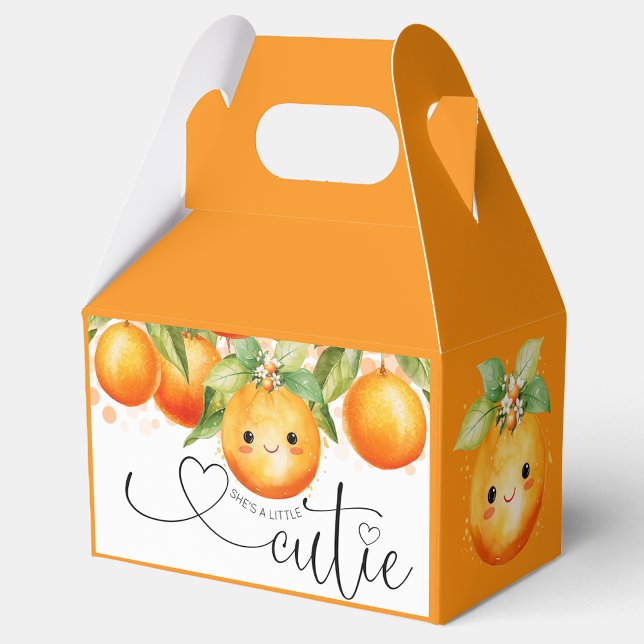 Caja Para Regalos Naranja Little Cutie Naranja Citrus Baby Shower (Subido por el creador)