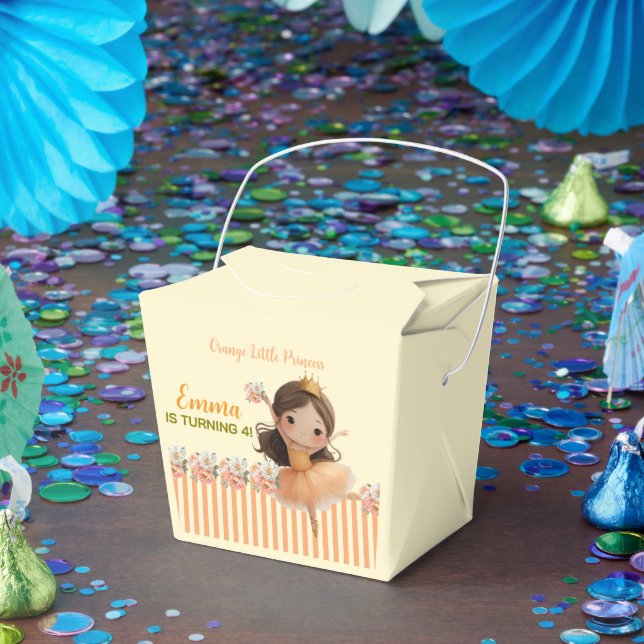 Caja Para Regalos Naranja Little Princess Ball Favor Box (Fiesta)