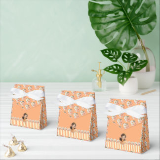 Caja Para Regalos Naranja Little Princess Ball Favor Box
