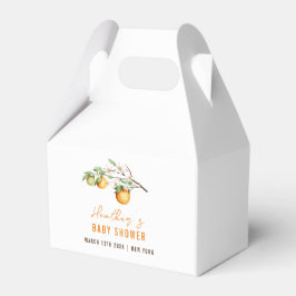 Caja Para Regalos Naranja minimalista Citrus Baby Shower