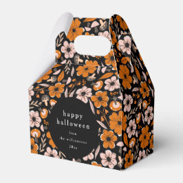 Caja Para Regalos Naranja negro flores hongos Personalizado de Hallo