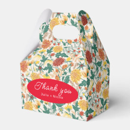 Caja Para Regalos Naranja Pastel Primavera Amarilla Dahlia Boda