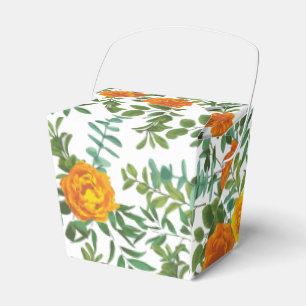 Caja Para Regalos Naranja Peony y Rosa Boda Floral