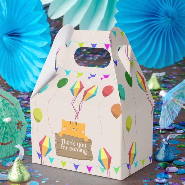 Caja Para Regalos Naranja personalizado Cat Baby Shower (Fiesta)