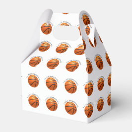 Caja Para Regalos naranja personalizado y baloncesto de cuero negro