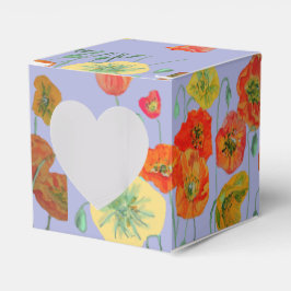 Caja Para Regalos Naranja Pink Poppy Floral Cumpleaños Cake Favor Bo