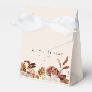 Caja Para Regalos Naranja quema bohemio Boda floral otoño