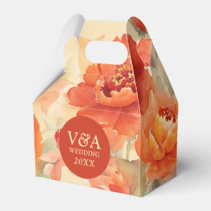 Caja Para Regalos Naranja quemado Boda floral