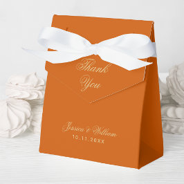 Caja Para Regalos Naranja Quemado boda Gracias Caligrafía Simple
