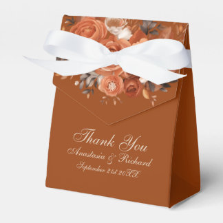 Caja Para Regalos Naranja quemado Rústico Gracias Boda