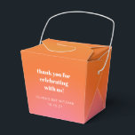 Caja Para Regalos Naranja Retro Gradiente Bat Mitzvah Personalizado<br><div class="desc">Naranja Retro Gradiente Rosa Único Bat Mitzvah Personalizado Gracias Caja De Favor</div>