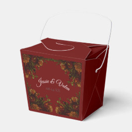 Caja Para Regalos Naranja Rústico Caída Roja Elegante Boda Gótico