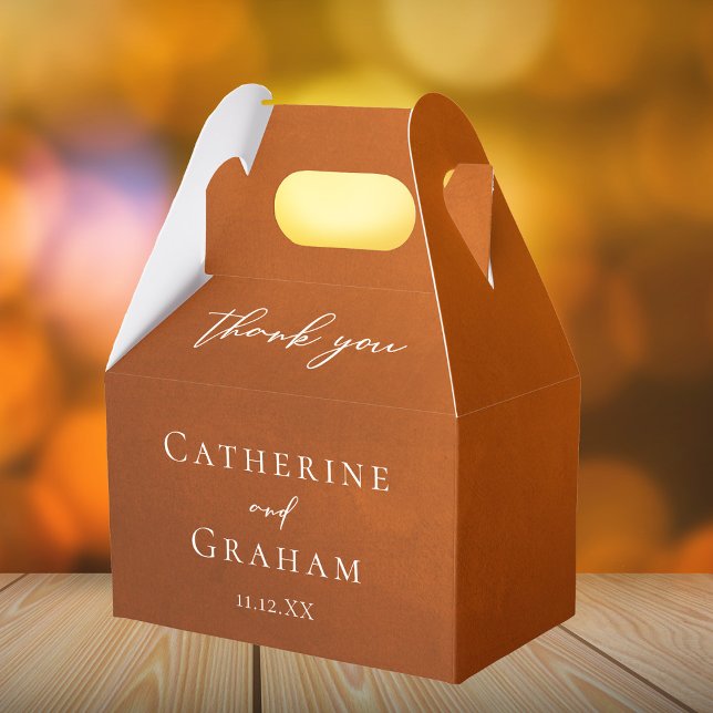 Caja Para Regalos Naranja Rústico Quemado Boda de otoño simple (Subido por el creador)