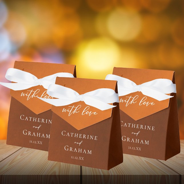 Caja Para Regalos Naranja Rústico Quemado Boda de otoño simple (Subido por el creador)