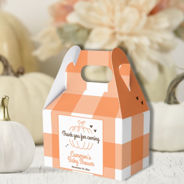 Caja Para Regalos Naranja Simple Calabaza Género Baby Shower Neutral (Subido por el creador)