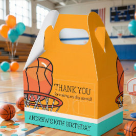 Caja Para Regalos Naranja Sporty Basketball Gracias a los niños Cump