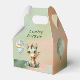 Caja Para Regalos Naranja verde lindo Dragon Boy Baby Shower Gracias