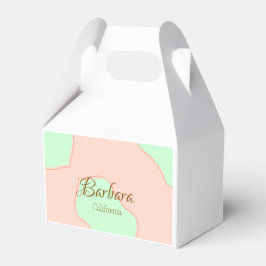 Caja Para Regalos Naranja verde pastel boho añadir nombre lugar rúst