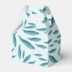 Caja Para Regalos Narwhal en el patrón del océano azul