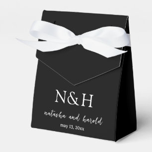 Caja Para Regalos Natasha Black Monogram Moderno Boda
