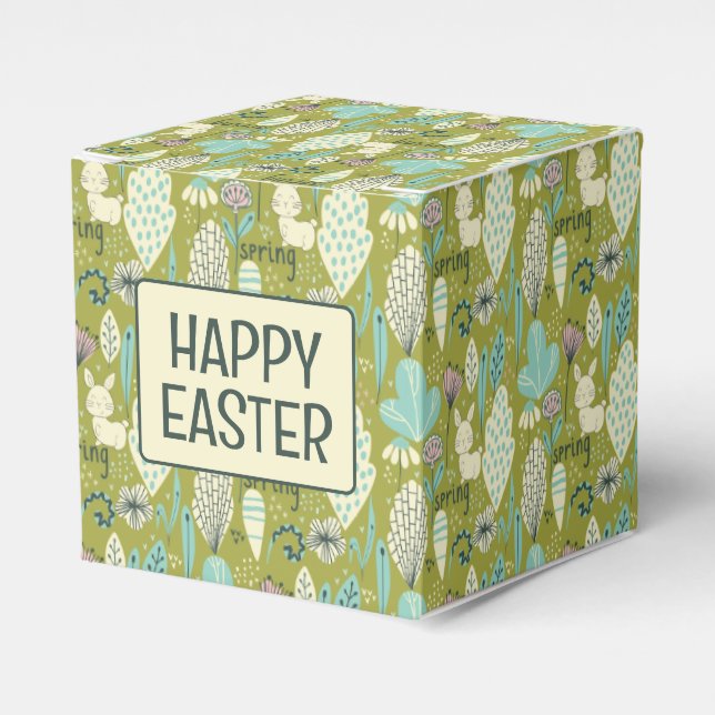 Caja Para Regalos Naturaleza del conejo de primavera (Costado Anverso)