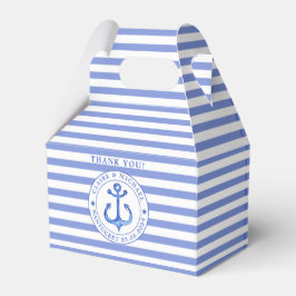 Caja Para Regalos Nautical Anchor Blue Striped Gracias Boda