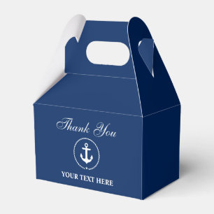 Caja Para Regalos Nautical Anchor Naval Azul Tu Texto Gracias Gbl